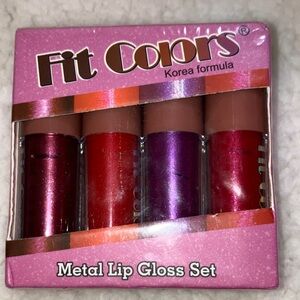 Metal Lip Gloss Set - Red, Purple, Pink Korean formula